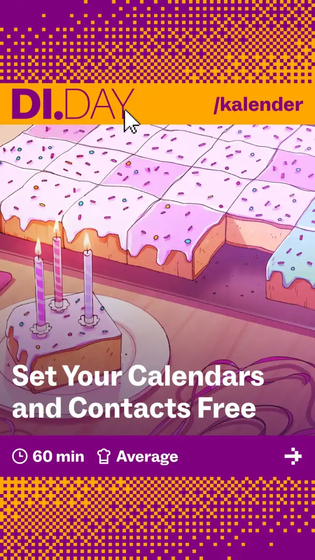 Set Your Calendars and Contacts Free, 60 min, Average
